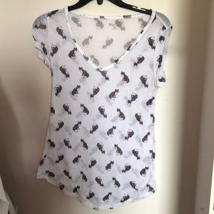 Fox Printed V Neck